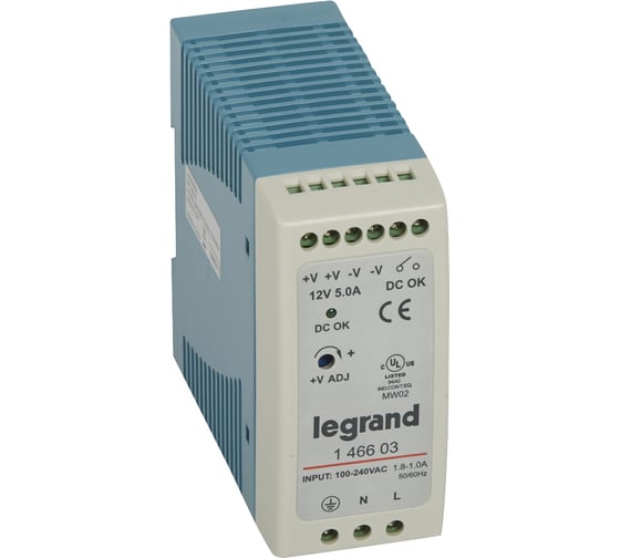 Изображение товара Импульсный источник питания Legrand 1фазный 12В 60Вт 5A 146603