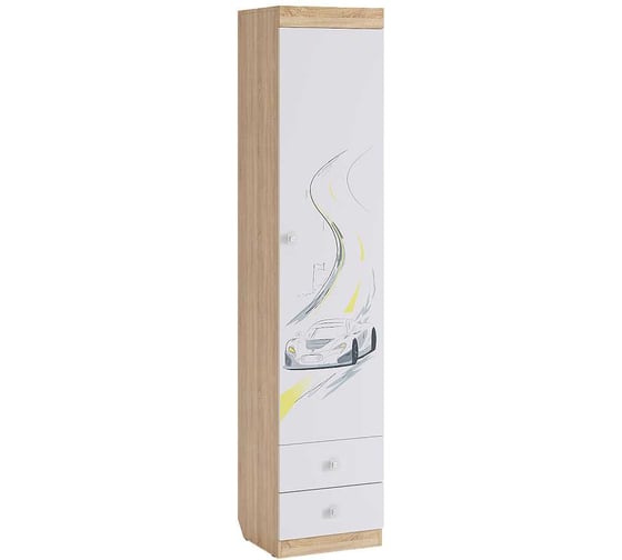 Изображение товара Шкаф комбинированный Форсаж с ящиком 1-створчатый дуб сонома/белый MKF-02.1623
