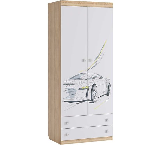 Изображение товара Шкаф комбинированный Форсаж с ящиком 2-створчатый дуб сонома/белый MKF-01.1623