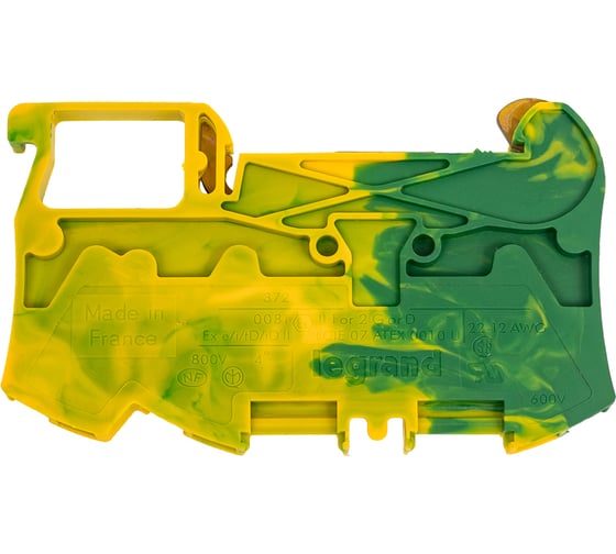 Изображение товара Пружинная клемма заземляющая однополюсная Legrand Viking 3 3 проводника шаг 5 мм желто-зеленый 037210