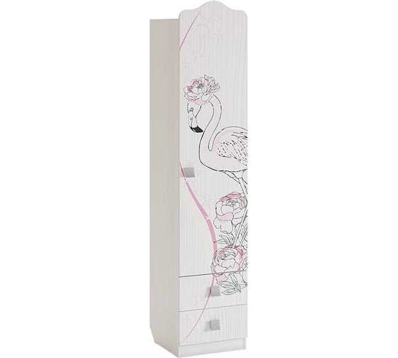 Изображение товара Шкаф комбинированный Фэнтези с ящиком 1-створчатый белый рамух MDF-02.1747