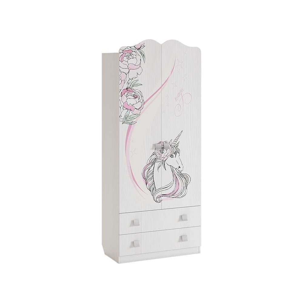 Изображение товара Шкаф комбинированный Фэнтези с ящиком 2-створчатый белый