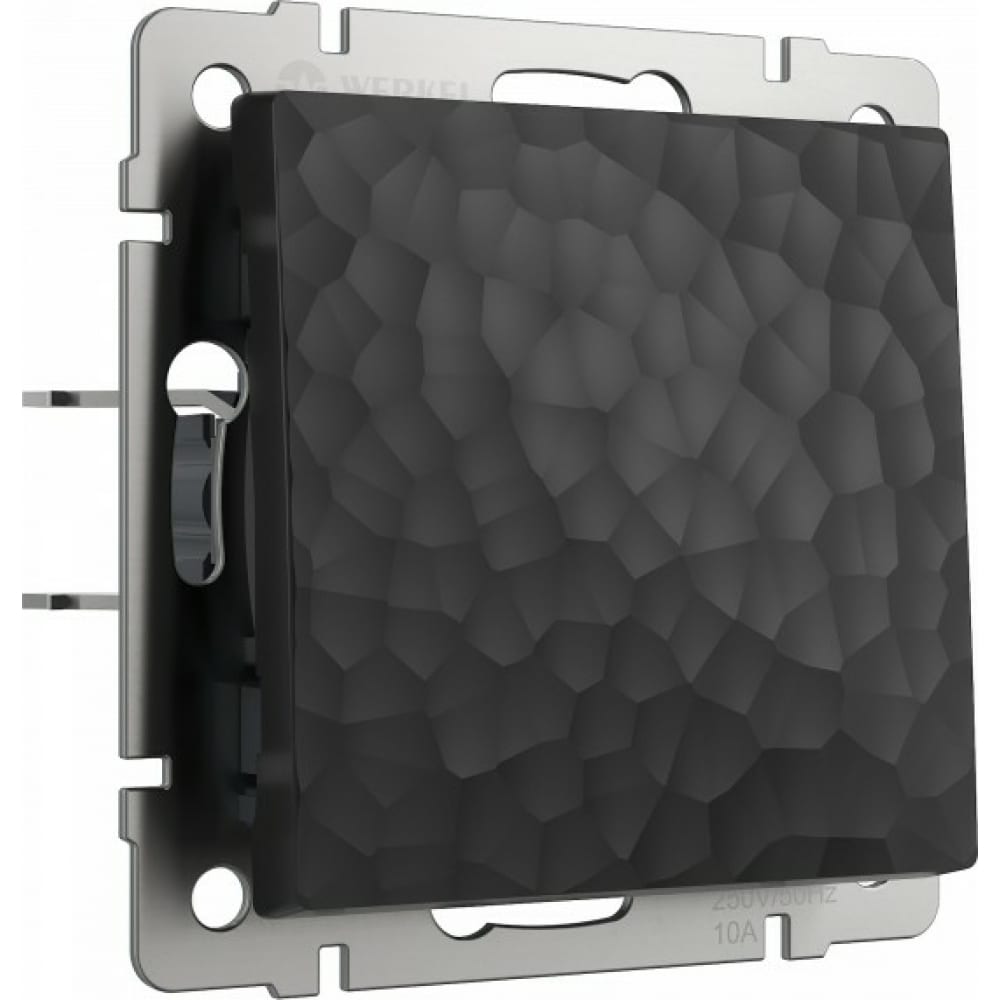 Купить Проходной одноклавишный выключатель WERKEL, W1212008 a052055, проходной, черный, металл/поликарбонат