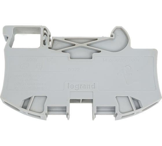 Изображение товара Пружинная клемма однополюсная Legrand Viking 3 1 вход/1 выход шаг 12 мм серый 037264