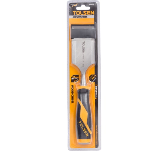 Изображение товара Долото-стамеска TOLSEN Industrial 51 мм, CrV, двухкомп. рукоятка GRIPro 25079