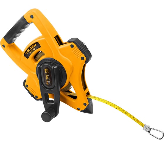 Изображение товара Лента мерная геодезическая TOLSEN Industrial 50 м х 12.5 мм, сталь, открытый корпус, быстр смотка, двухкомп 35014