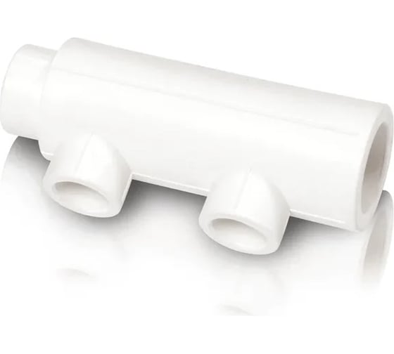 Изображение товара Коллектор Blue Ocean полипропилен 2 отвода - 40х20х2 осевое 100 мм PPRF/FCEUM-02(W)-40х20х2