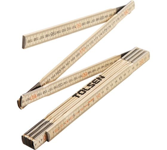Изображение товара Метр складной TOLSEN Industrial 2 м, деревянный 35046