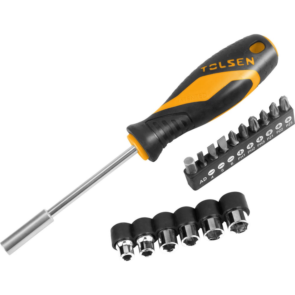 Изображение товара Отвертка с насадками TOLSEN 1/4" 17 пр, комплект профессиональный