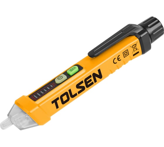 Изображение товара Тестер напряжения бесконтактный TOLSEN Industrial 12-1000 В, 50/60 Гц, 3 диапазона, 2x1.5 В AAA 38110