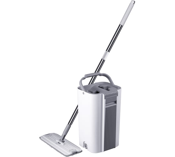 Изображение товара Набор для уборки со шваброй Defender CM-402 серый, ведро 5,5л, 2 насадки 28402