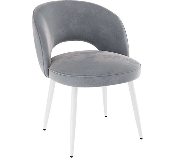 Изображение товара Стул Моли серый велюр/белый CHS.04.2096