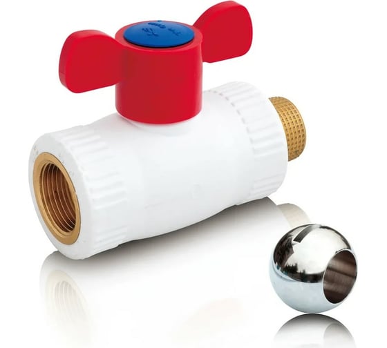 Изображение товара Шаровой кран Blue Ocean ГВС (шар - латунь) полипропиленовый для ГВС ВР-НР - 32х1 PPRF/BV-HW-1B/PPR(W)-1" FMT
