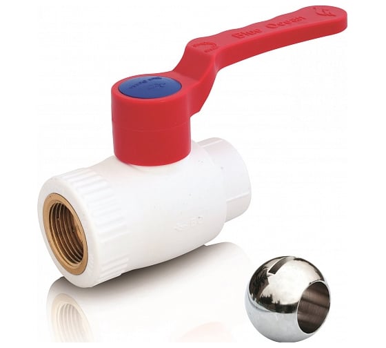 Изображение товара Шаровой кран Blue Ocean полипропиленовый (шар латунь) ВР - 20х1/2 PPRF/BV-HW-1/PPR(W)-20х1/2" FT