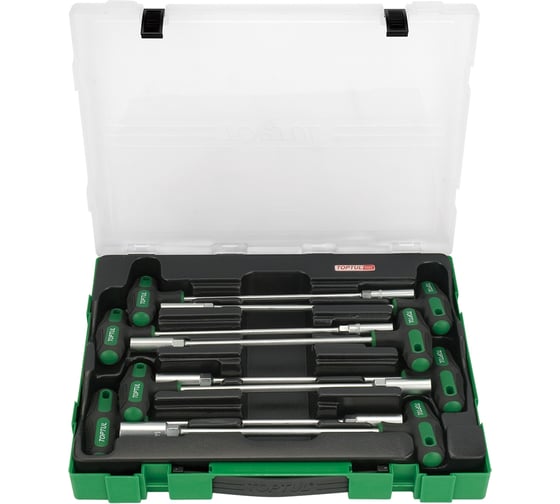 Изображение товара Набор ключей торцевых TOPTUL Т-образных 7-14 мм, 8 предметов в кейсе, GZC0802