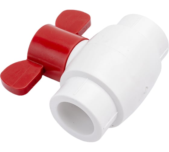 Изображение товара Шаровой кран Blue Ocean (шар - латунный) полипропиленовый для ГВС бабочка - 25 PPRF/BV/PPR/HW-1B(W)-25