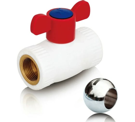 Изображение товара Шаровой кран Blue Ocean (шар - латунь) полипропиленовый для ГВС ВР-ВР 1/2 PPRF/BV-HW-1B/PPR(W)-1/2" FFT