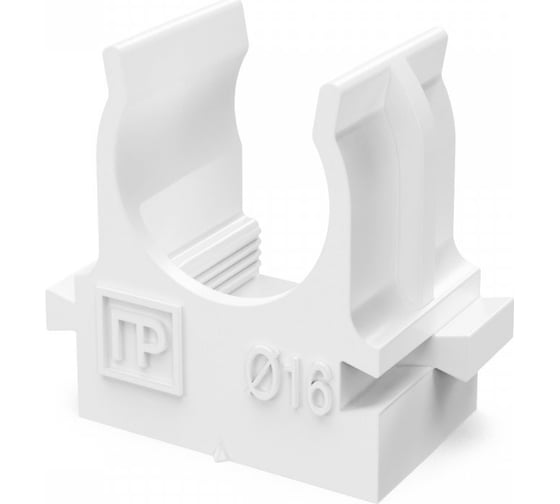 Изображение товара Крепеж-клипса для труб Промрукав для прямого монтажа, белая, в гофроящике, d16 мм, 1400 шт. PR13.02706