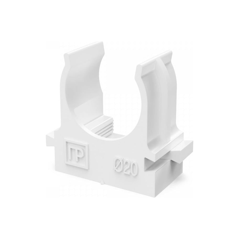 Изображение товара Крепеж-клипса для труб Промрукав, белая, d20 мм, 100 шт.