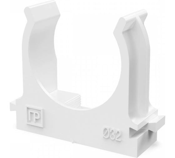 Изображение товара Крепеж-клипса для труб Промрукав для прямого монтажа, белая, в п/э, d32 мм, 25 шт. PR13.02564