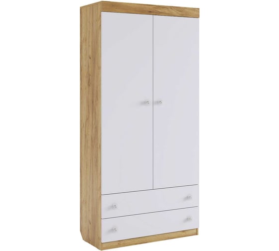 Изображение товара Шкаф комбинированный Форсаж с ящиком 2-створчатый дуб крафт золотой/белый MKF-01.2725