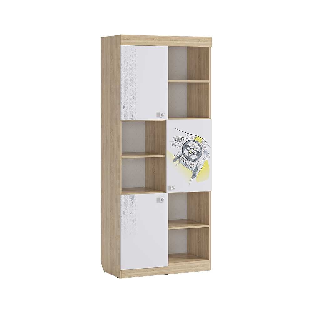 Изображение товара Стеллаж Форсаж дуб сонома белый MKF-03.1623, 10 полок, ЛДСП, классический стиль