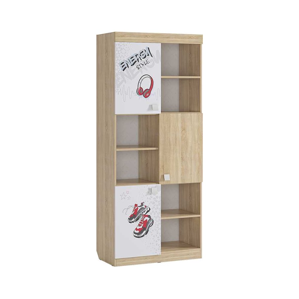 Изображение товара Стеллаж Энерджи дуб сонома белый 10 полок бытовой классический MDE-03.1623