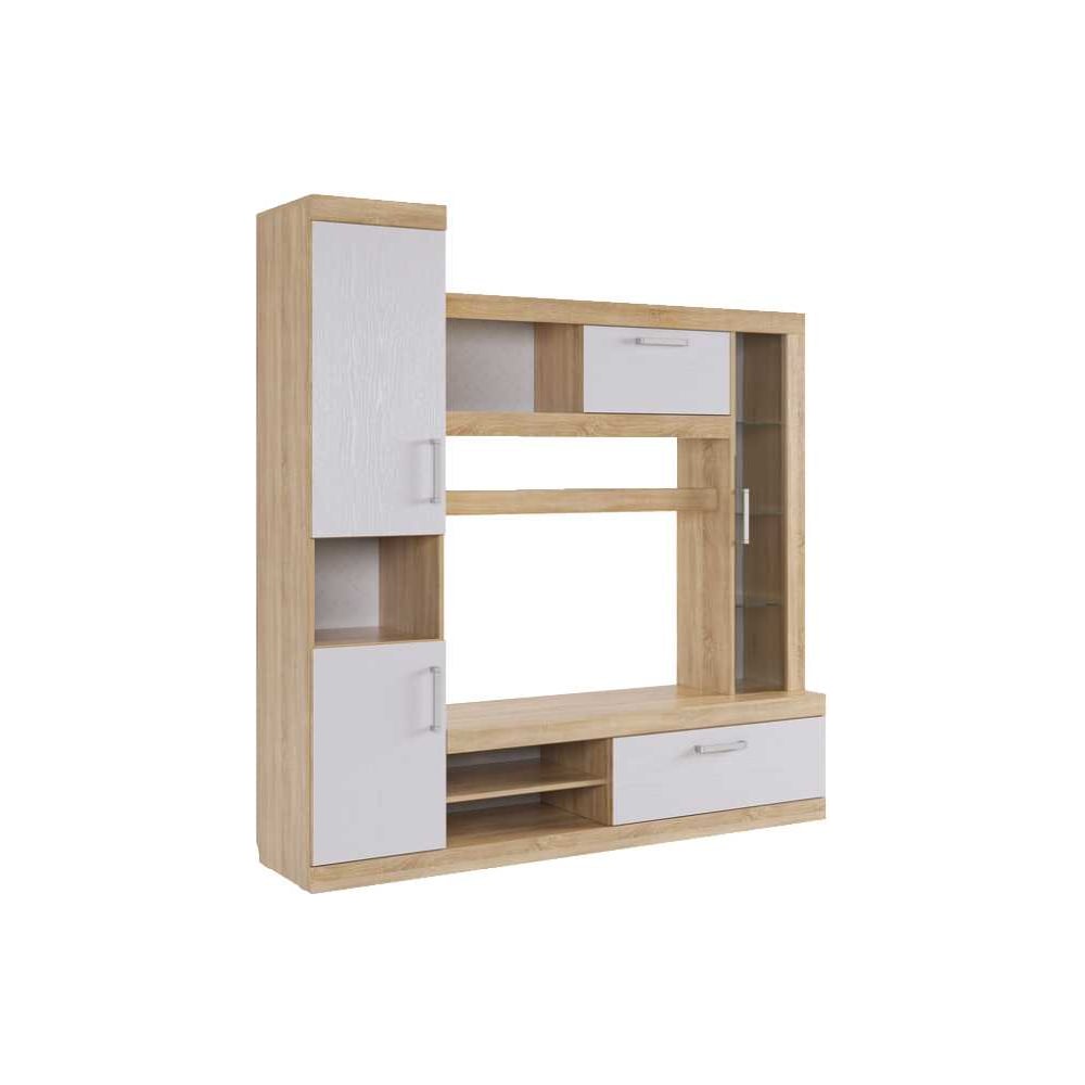 Изображение товара Мини-стенка Макси дуб сонома и белое дерево MSM-001.2724 для гостиной и спальни