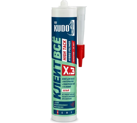 Изображение товара Клей KUDO Клеит Все HIGH TACK на основе гибридных полимеров, белый, 280 мл KX-3W