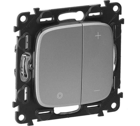 Изображение товара Светорегулятор кнопочный универсальный Legrand Valena ALLURE 400Вт без нейтрали, с лицевой панелью, алюминий 752962