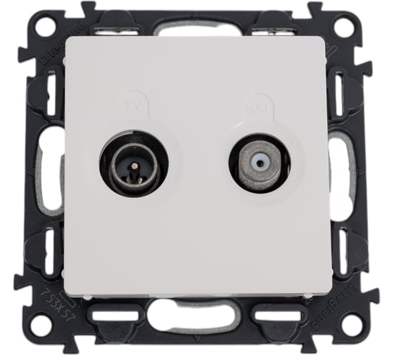 Изображение товара Розетка TV SAT Legrand Valena LIFE звезда 5-862 МГц/950-2400 МГц С лицевой панелью Белая 753464