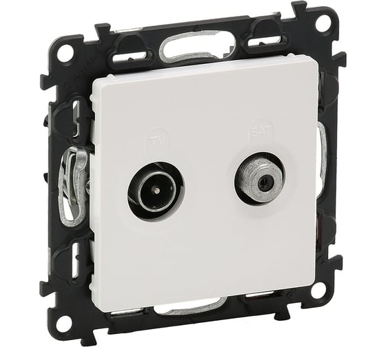 Изображение товара Розетка проходная TV SAT Legrand Valena LIFE 1,5 дБ/14 дБ, диапазоны 5-862 МГц/950-2400 МГц С лицевой панелью Белая 753463