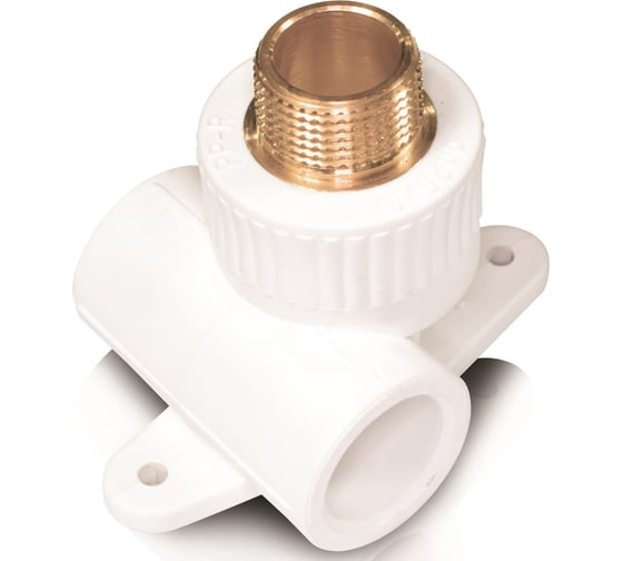 Изображение товара Комбинированный тройник-водорозетка с настенным креплением Blue Ocean 25х1/2 НР PPRF/ETTTC(W)-25х1/2"