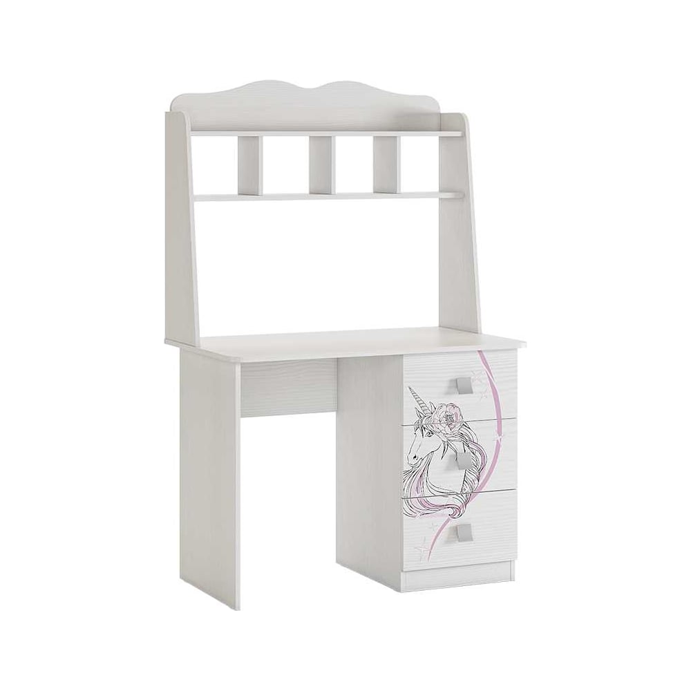 Изображение товара Компьютерный стол Фэнтези белый рамух MDF-05.1747 с надстройкой и ящиками