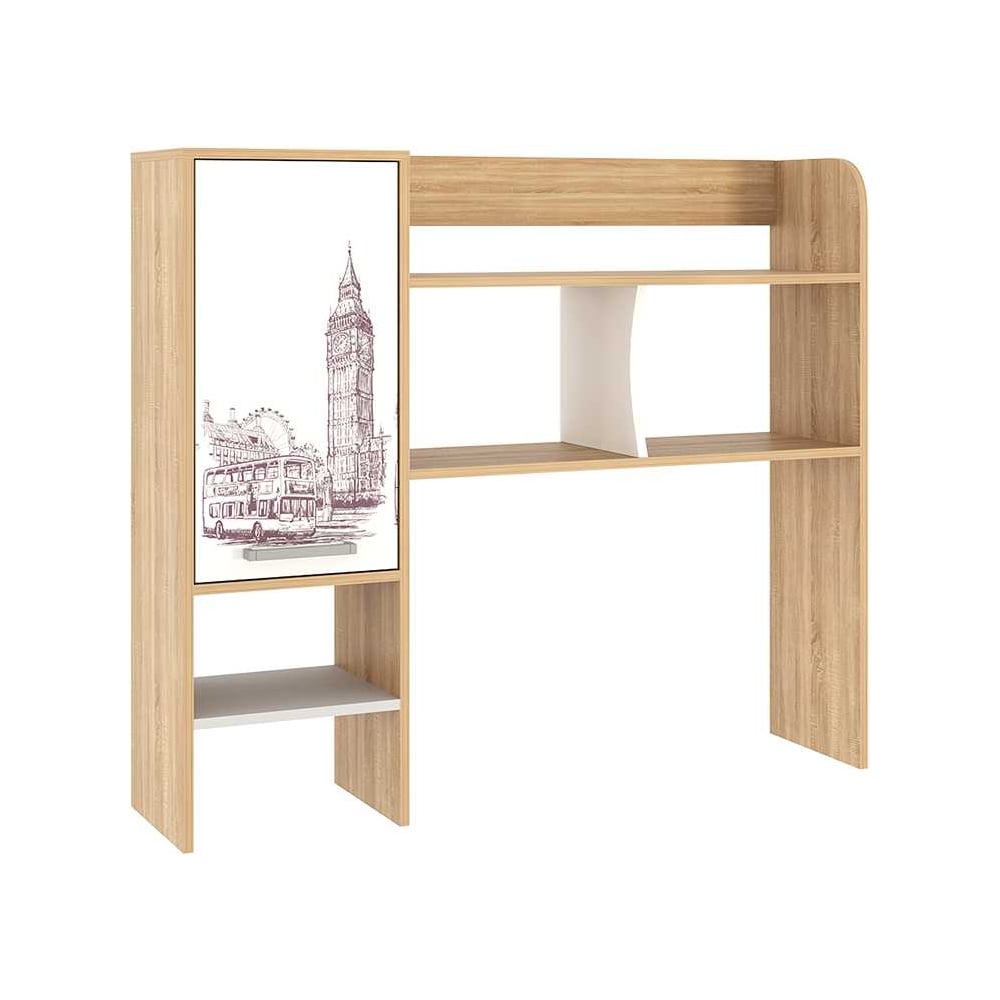 Изображение товара Надстройка для компьютерного стола Лайт-1 1200 дуб сонома/белый NKL01S1.2.1623