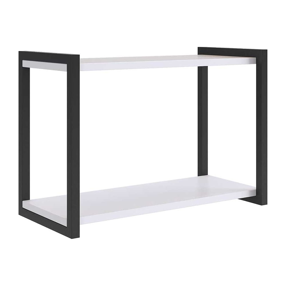 Изображение товара Полка Юниор белое дерево черный муар настенная 550x250x380 мм