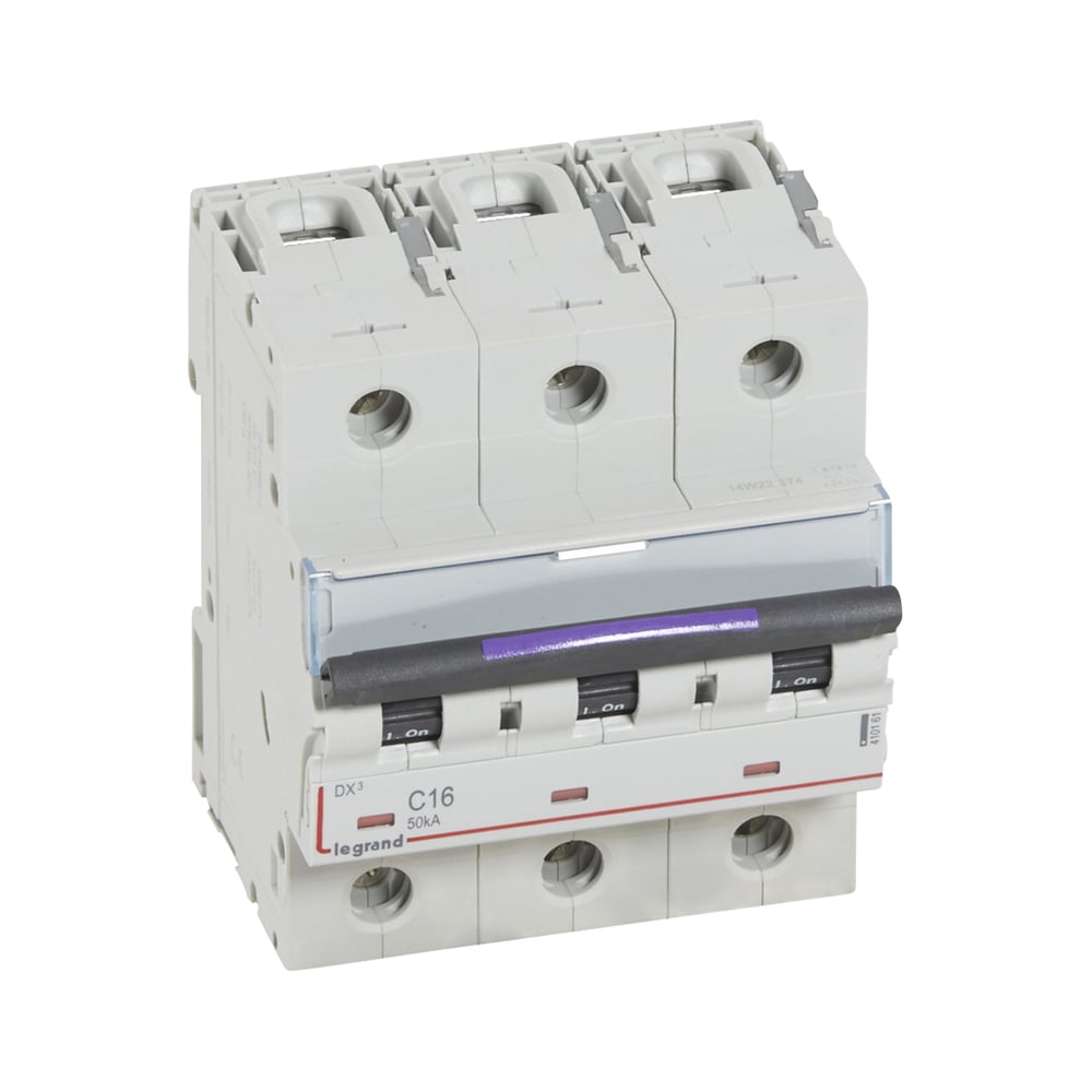 Изображение товара Автоматический выключатель Legrand DX³ 50кА 16А 3п C для защиты цепей