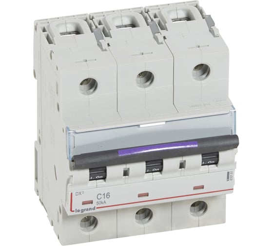 Изображение товара Автоматический выключатель Legrand DX³ 50кА 16А 3п C 410161