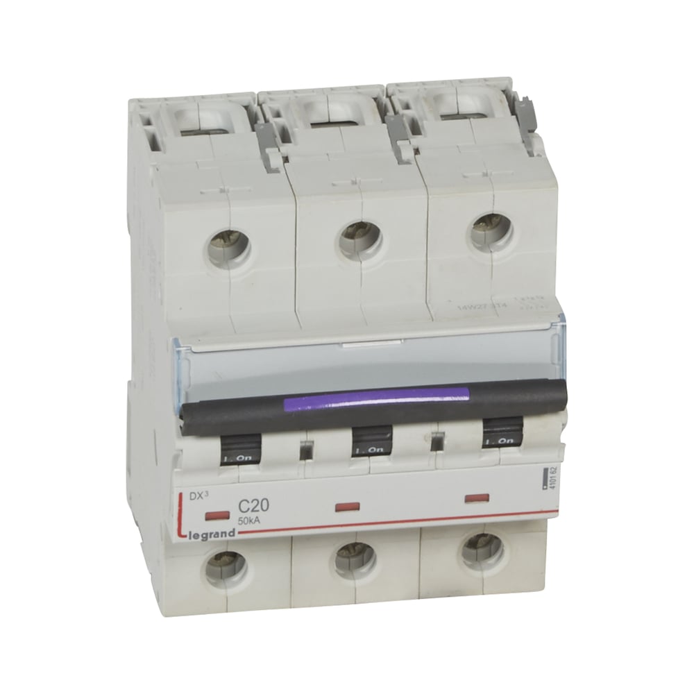 Изображение товара Автоматический выключатель Legrand DX³ 20А 3п 50кА IP20 для защиты электроцепей