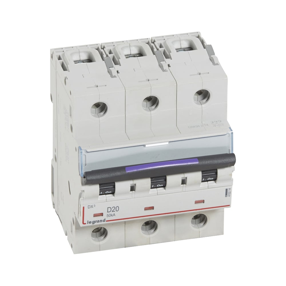 Изображение товара Автоматический выключатель Legrand DX³ 50кА 20А 3п D для промышленной и бытовой электросистемы