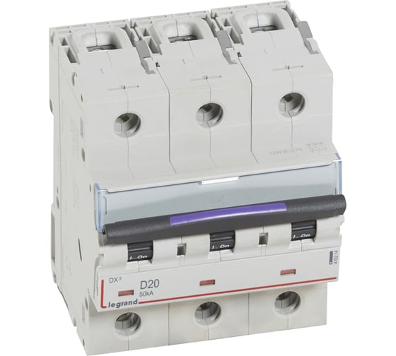 Изображение товара Автоматический выключатель Legrand DX³ 50кА 20А 3п D 410214