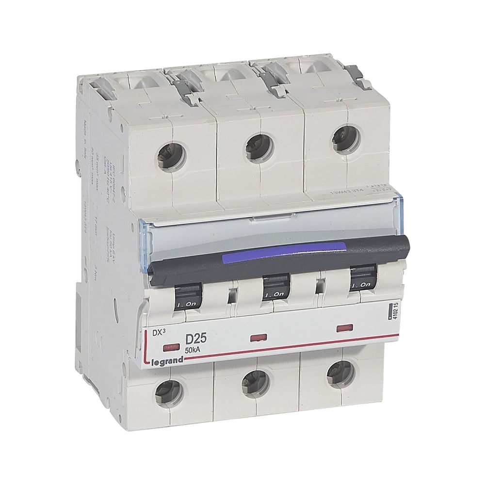 Изображение товара Автоматический выключатель Legrand DX3 25А 3п D высокий уровень надежности