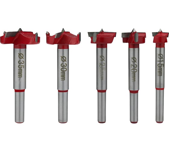 Изображение товара Набор сверл Форстнера по дереву 15-35 мм, 5 шт, твердосплавных HM Diamond Industrial DIDSFSET1535