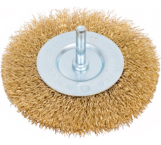 Изображение товара Щетка для дрели дисковая Industrial 100 мм, шпилька, витая проволока 0.3 мм TOLSEN 77543