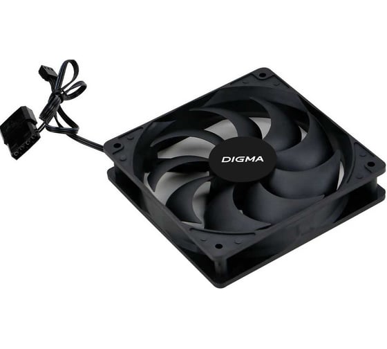 Изображение товара Вентилятор DIGMA DFAN-120-9 120x120x25 черный 3-pin 4-pin (Molex) 23dB 120gr Ret 1867348