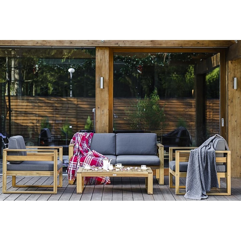 Диванный комплект из акации Joygarden BOOKA с кофейным столом 31316/31319/31317