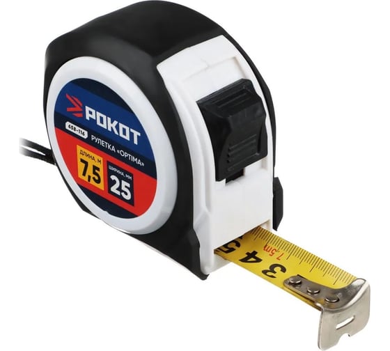 Изображение товара Рулетка РОКОТ Optima 7,5 м х 25 мм 658-116