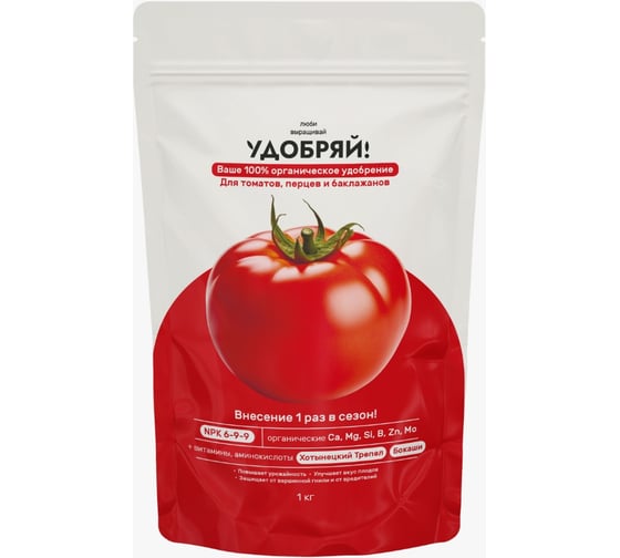 Изображение товара Сухое органическое для томатов, перцев, баклажанов Zema 1кг UDO1009