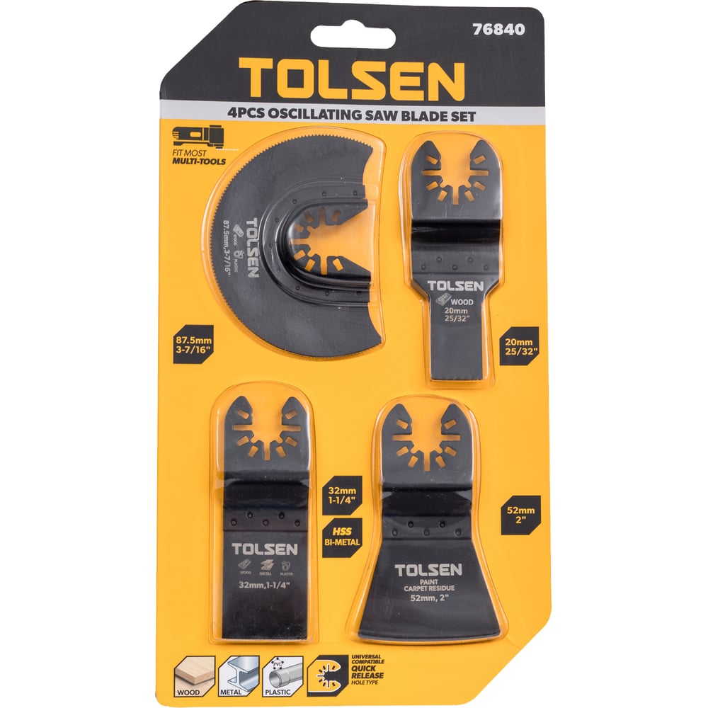 Изображение товара Набор насадок для реноватора TOLSEN 76840 по металлу и дереву