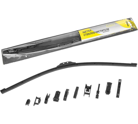 Изображение товара Бескаркасная щетка стеклоочистителя Ganz 600mm (8 адаптеров) GIS01022